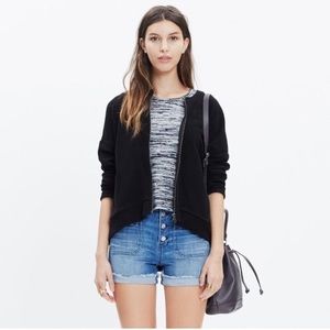 Madewell Black Knit Jacquard Bomber Jacket